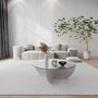 Hanah Home Lily - Mesa de centro blanca con cristal templado